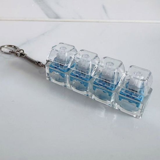4구 투명 피젯 키보드 키링 키캡 딸깍이 토이 장난감