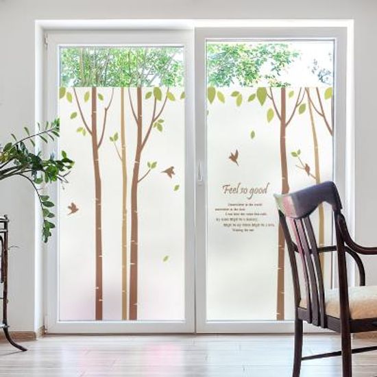 창문 유리창시트지 칼라 안개시트지 새들의자작나무01