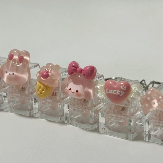 큐트 캐릭터 피젯 키보드 버튼 키캡 키링 토이 키홀더