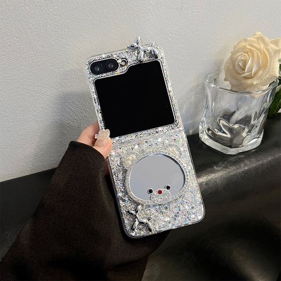 갤럭시Z플립 폴드 6 5 4 하트 곰 미러 펄 큐빅 케이스