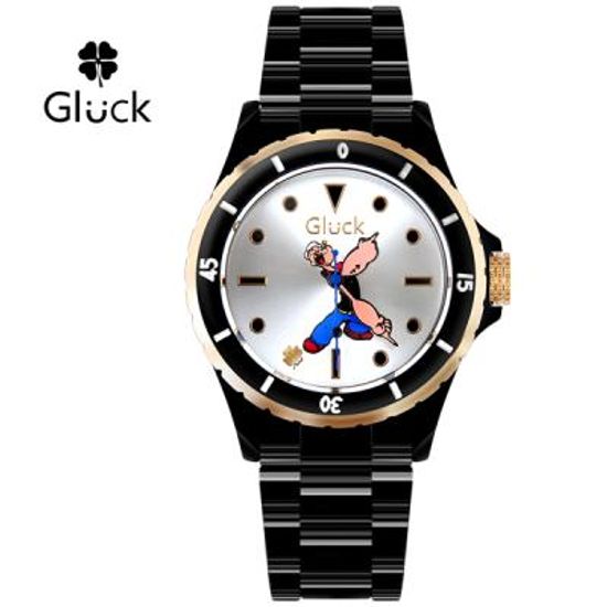 [Gluck] 글륵 행운의 뽀빠이 캐릭터 시계 GL3606-BGBK 본사정품