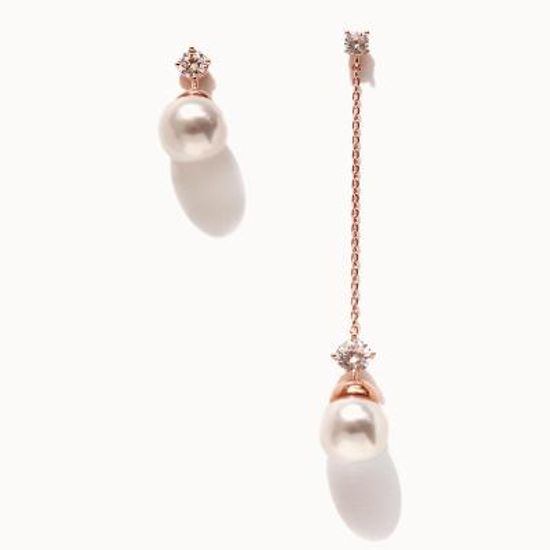 제이로렌 로즈골드 언발란스 드롭 진주귀걸이 M02968