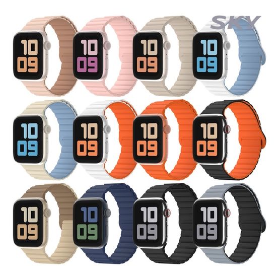 스카이 애플워치 마그네틱 실리콘 스트랩 10 9 8 SE 2