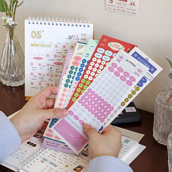 기본 24장 월,요일,날짜 스티커 팩 V.2