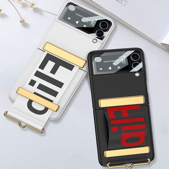 갤럭시Z플립3 심플 단색 컬러 스트랩 슬림 하드케이스