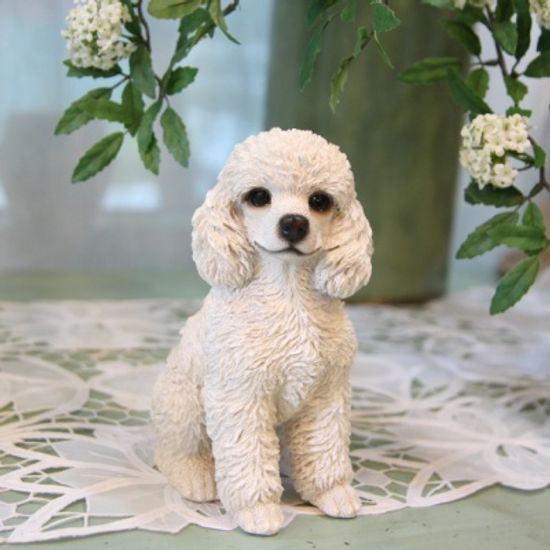 (화이트) 푸들 커플 장식인형