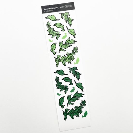 푸푸남 잎 그린 씰스티커