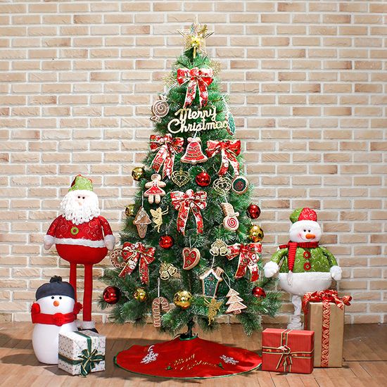 [도토로]180cm 쿠키리본 솔잎 풀세트 트리 (전구포함)