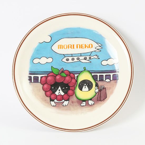 모리네코 귀여운 팝아트 고양이 접시(중) 1+1