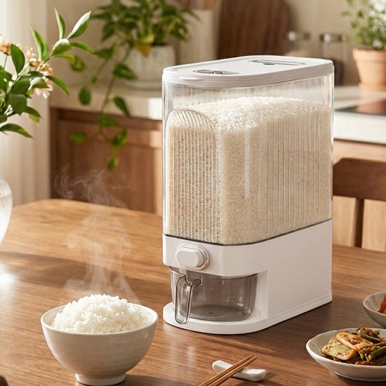 레토 원터치 쌀통 10KG 잡곡통 밀폐용 LAC-MR02