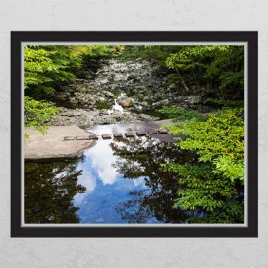 ih274-징검다리 너머 집으로 가는길_창문그림액자_뮤럴시트지