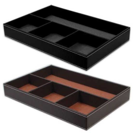 [BEAT]심플 디자인 1단 4칸 가죽 책상정리함