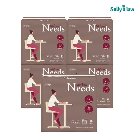 샐리의법칙 니즈원Super흡수생리대 롱라이너(18P)x5팩