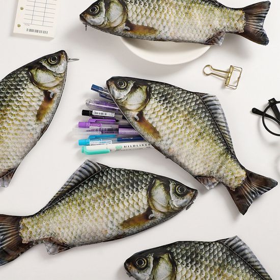 카피바라 강아지 생선 인형 캐릭터 천 필통 케이스