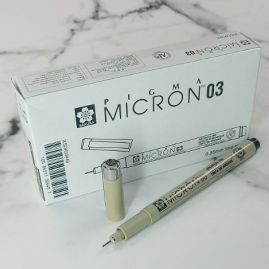 사쿠라 피그마 0.35mm 마이크론 03 블랙 1다스(12자루