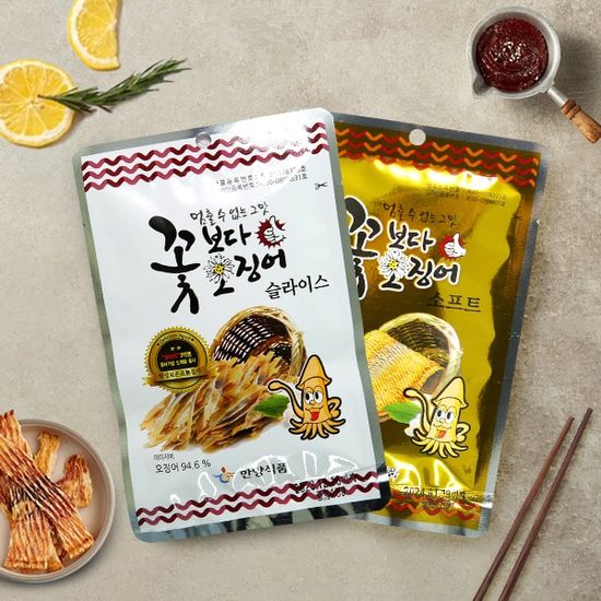[의리있는오징어] 오징어 슬라이스, 소프트 각 10개