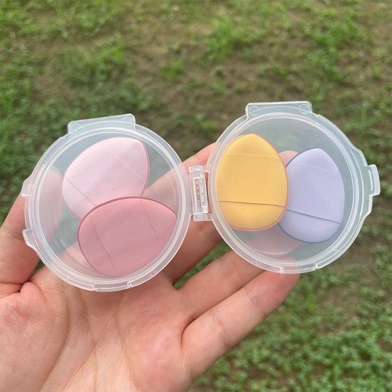 에어 쿠션 퍼프 케이스 보관함 통 원형 양면 투명