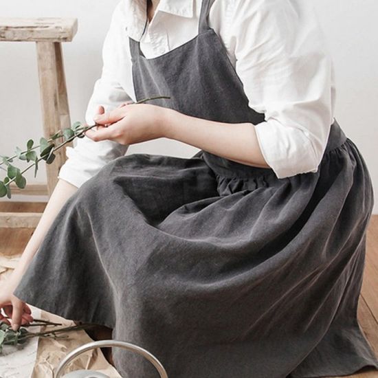 린넨 원피스형 앞치마