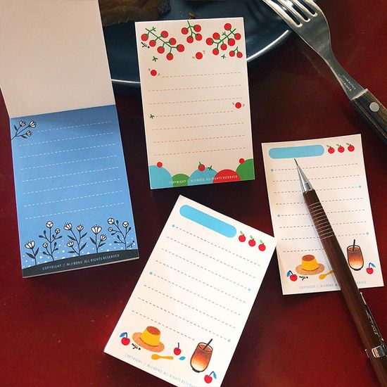 미니 메모패드 1 (데굴데굴 방울토마토/라떼와 푸딩)