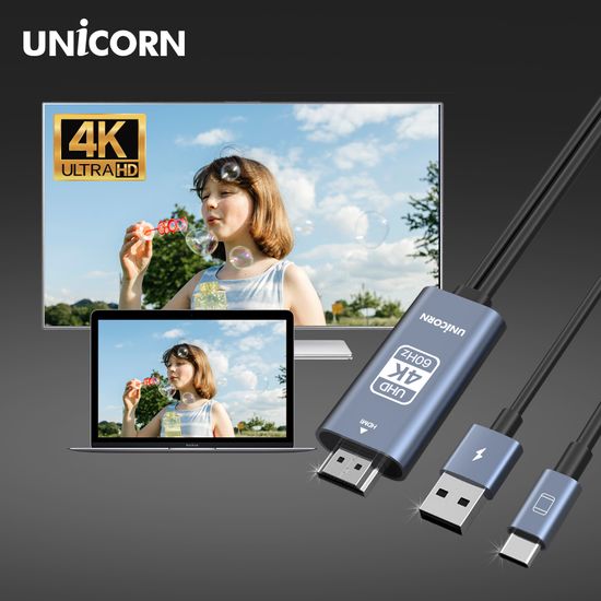 유니콘 USB C타입 to HDMI 4K 60Hz 미러링케이블 스마