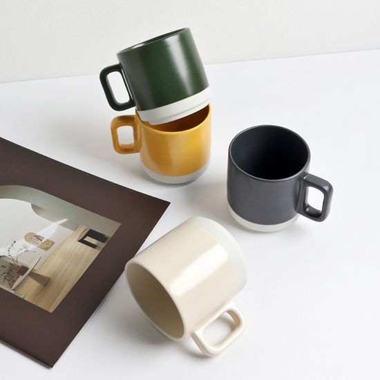 뉴샌드 국산 도자기 머그 300ml 4p세트 4color 택1