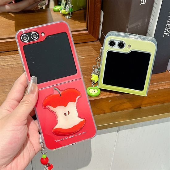 갤럭시Z플립 7 6 5 4 3 사과 배 키링 미러 하드케이스