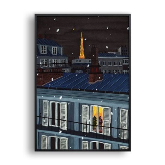 눈 오는 밤_Paris 1 / 일러스트 액자
