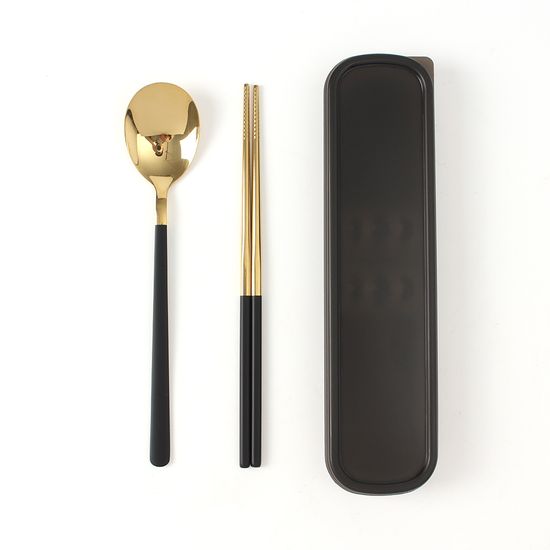[쿠킹홈]골든테이블 휴대용 수저세트(블랙)