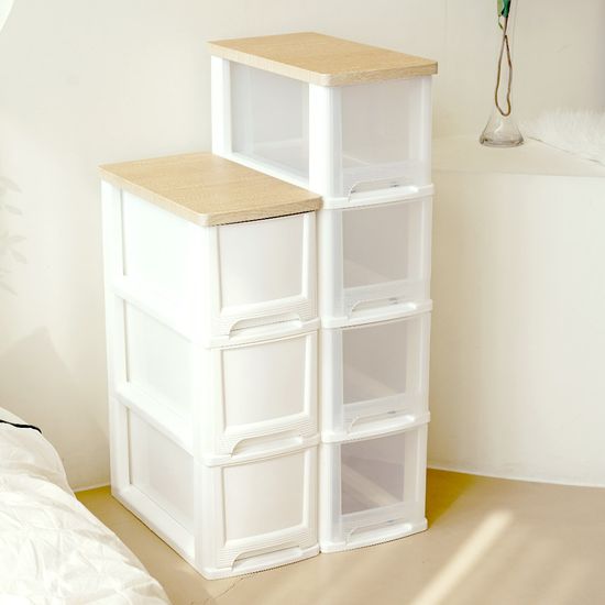 어반 우드상판 슬림 서랍장 3단 틈새 수납장 정리함