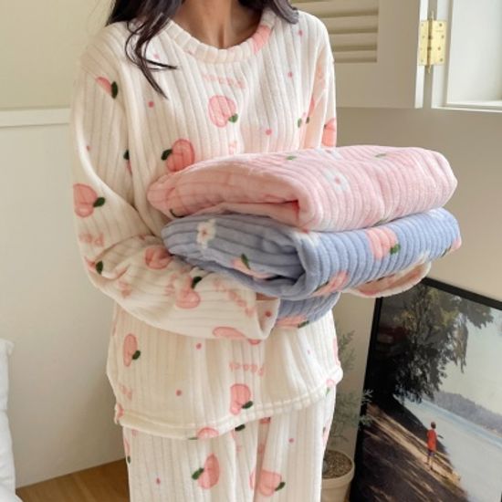 어나더뷰 다우니 복숭아 수면잠옷 상하세트 1135
