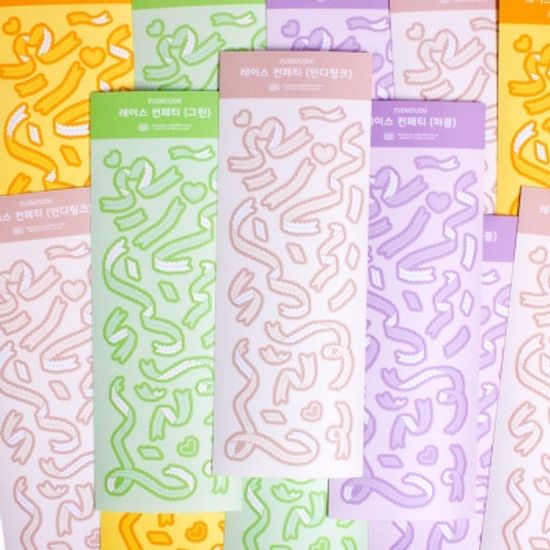 레이스 컨페티 씰 스티커 - 그레이