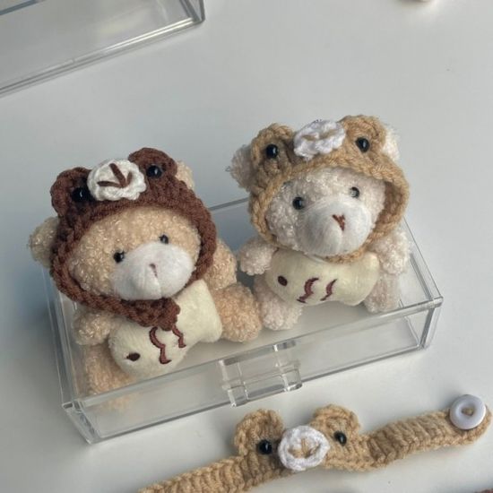 인형 옷 입히기 모루인형 키링 니트 소품 귀여운 테디