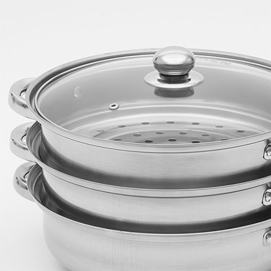 코벤 스텐레스 3단 찜 전골 멀티 냄비 COV-03SS