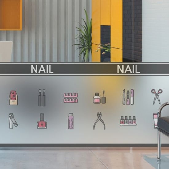 dgcn333-네일 픽토그램-무점착 반투명 창문 시트지