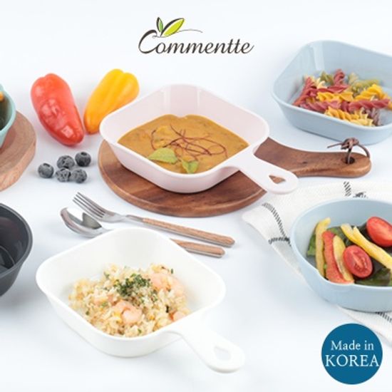 꼬망뜨 항균 손잡이 앞접시 5종세트 - 사각/원형