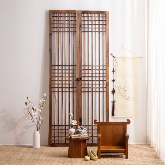 두짝 전통 창문(180cm) -직접 붙이는 창호지, 문고리