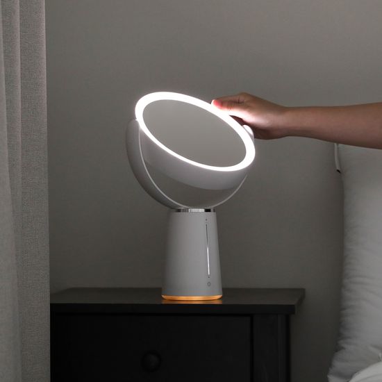 무아스 360도 회전 듀얼 5X 무선 LED 거울 조명거울