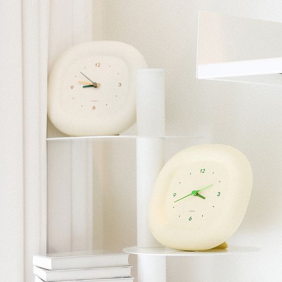 [무아스] 마시멜로 미니 시계 무소음 탁상 벽시계