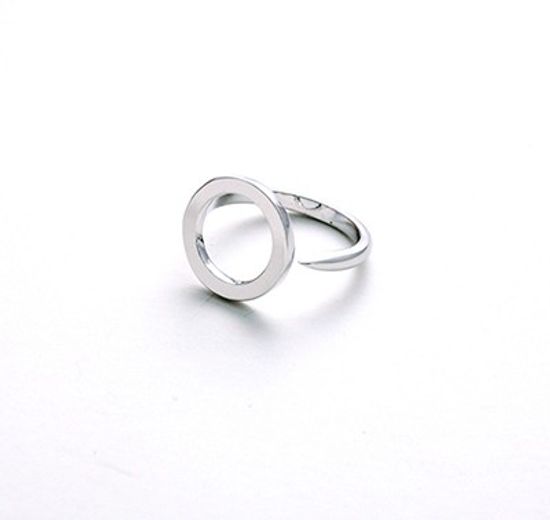 Glam square Open Silver Ring