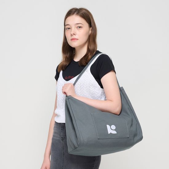 캔버스 포켓 토트 숄더백 (차콜)