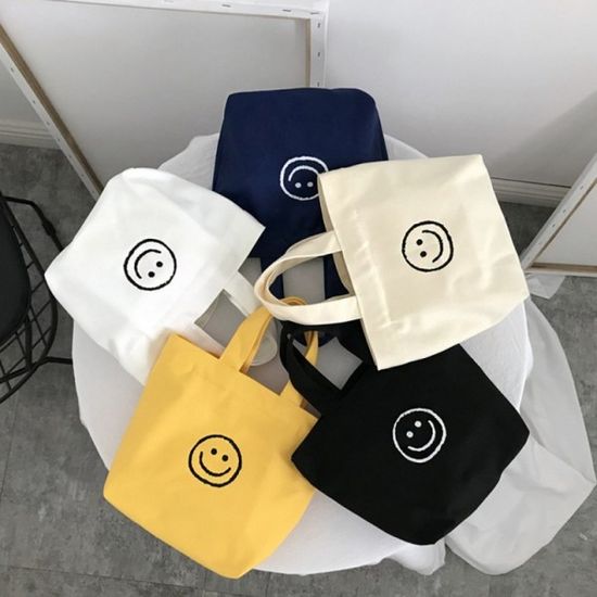 스마일 미니 캔버스 에코백