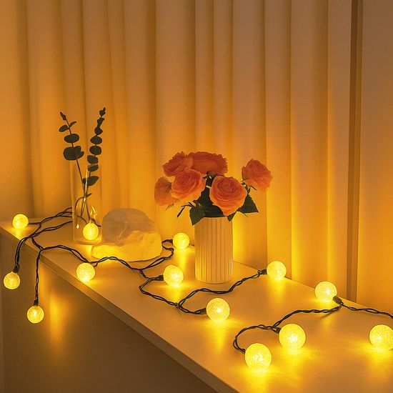 룸인커머스 LED 태양광충전 물방울전구 앵두알전구