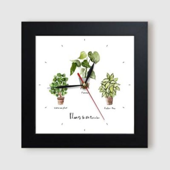 ct896-수채화식물정원_미니액자벽시계