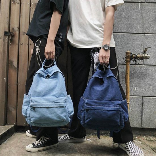 트렌디 캐쥬얼 패션 앞포켓 데님 백팩(WD2E7B7)