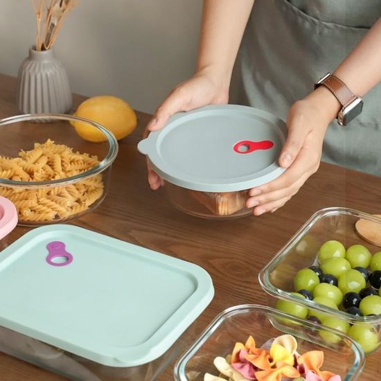 파스텔 실리콘 오븐 글라스 내열유리 반찬통 6종