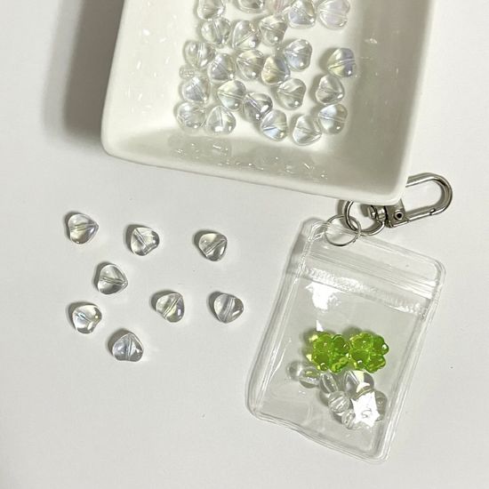 투명 하트 비즈 팔찌 목걸이 키링 만들기 공예 재료