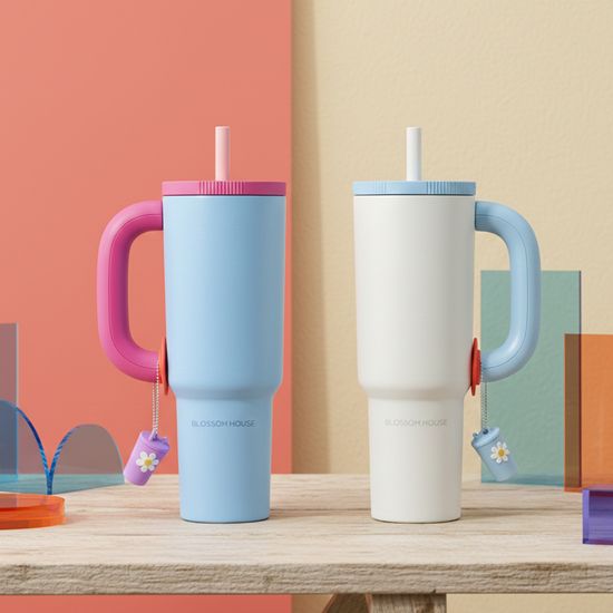 블라썸하우스 스테인레스 대용량 1.2L텀블러+키링포함