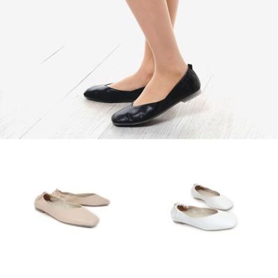 [애슬릿]뒷주름포인트 브이라인 플랫슈즈