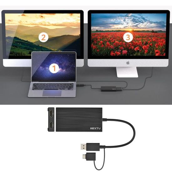생활교과서 USB HDMI컨버터 모니터3개연결