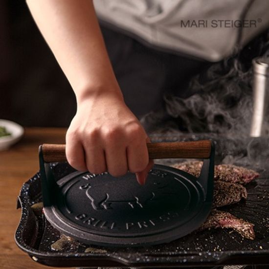 캐스트 아이언 무쇠주물 그릴 베이컨프레스 20cm